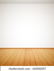 detailed wood floor and white wall eps10