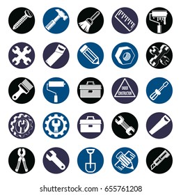 Detailed work tools collection, 3d vector repair instruments, can be used in graphic and web design. Construction and industrial icons isolated.