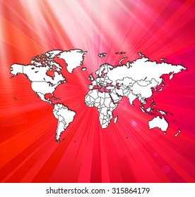 Detailed World Map with Awesome Background (Vector Illustration)