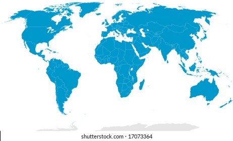 Detailed world map with country borders