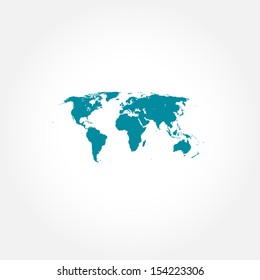 Detailed world map icon