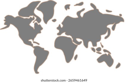 Ilustración detallada del mapa del mundo para aplicaciones educativas y visuales