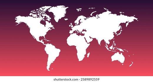 Detailed world map image, perfect for travel blogs, business presentations, educational materials, and design projects. Enhance your content with this high-quality visual. Red background.