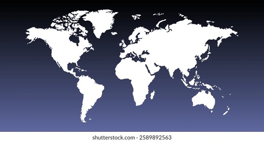 Detailed world map image, perfect for travel blogs, business presentations, educational materials, and design projects. Enhance your content with this high-quality visual. Black background.