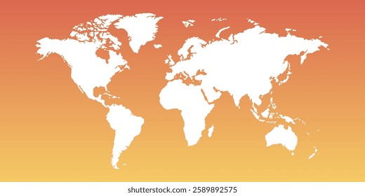 Detailed world map image, perfect for travel blogs, business presentations, educational materials, and design projects. Enhance your content with this high-quality visual. Orange background.