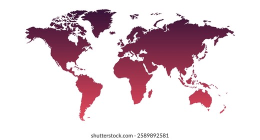 Detailed world map image, perfect for travel blogs, business presentations, educational materials, and design projects. Enhance your content with this high-quality visual. Red on white background.