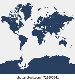 Detailed world map isolated on white background. Vector infographics. Flat illustration of a design Earth.
