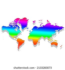 detailed world map vector multicolored
