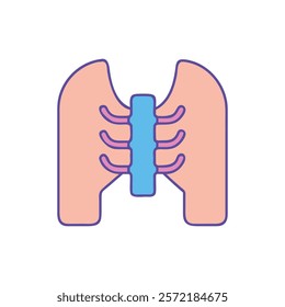 Detailed Xiphoid Process Anatomy Vector Icon