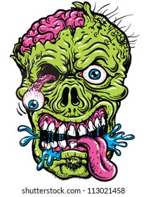 Detailed Zombie Head Illustration