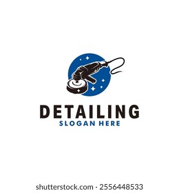 detailing polisher car illustration logo design