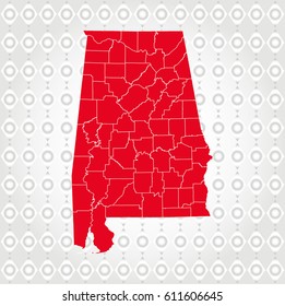 Details Alabama map in Diamond background