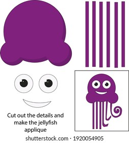 detalles de aplicación, medusas. tareas creativas para preescolares