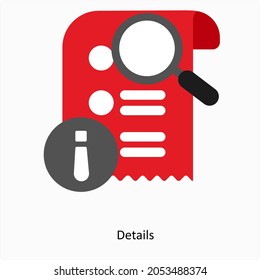 Concepto de icono de datos o detalles