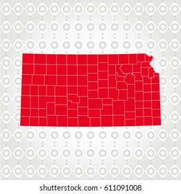 Details Kansas map in Diamond background