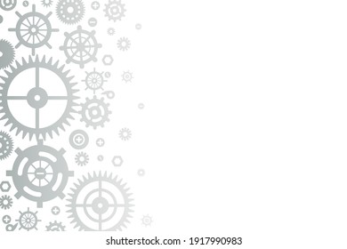 Details of mechanisms. Steampunk. Texture. The background is white. There is room for text. Design element. Vector illustration.