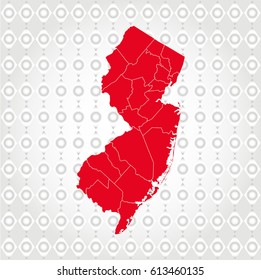 Details new jersey map in Diamond background