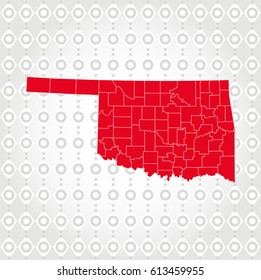 Details Oklahoma map in Diamond background