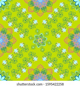 Details of the oriental pattern create a composition of a beautiful combination of colors.
