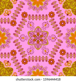  Details of the oriental pattern create a composition of a beautiful combination of colors.