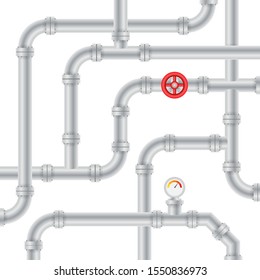 Details pipes different types collection of water tube industry gas valve construction.