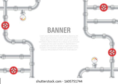Details pipes different types collection of water tube industry gas valve construction.