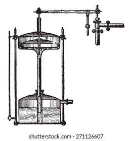 Details of the regulator, vintage engraved illustration. Industrial encyclopedia E.-O. Lami - 1875. 