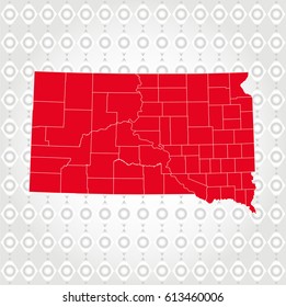 Details South Dakota map in Diamond background