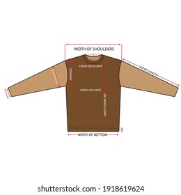  Details of t-shirt measurement Chest, Length, armhole, sleeve, shoulder, etc.