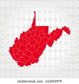 Details west virginia map in Diamond background