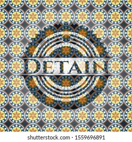 Detain arabic emblem background. Arabesque decoration.