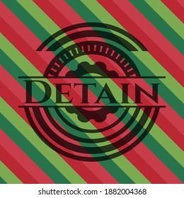 Detain christmas emblem background. Vector Illustration. Detailed. 