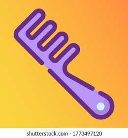 Detangling comb in flat line design 