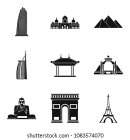 Detect icons set. Simple set of 9 detect vector icons for web isolated on white background