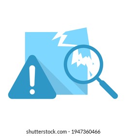 detect, look for damage flat icon concept illustration vector eps10. simple and modern graphic element for landing page, empty state ui, infographic, icon