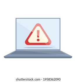 Detect malware laptop icon. Cartoon of Detect malware laptop vector icon for web design isolated on white background