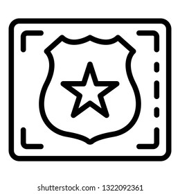 Detect police emblem icon. Outline detect police emblem vector icon for web design isolated on white background