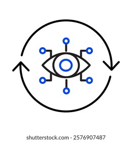 Detect Vision Icon – Eye Representing Visual AI Applications and Recognition Systems