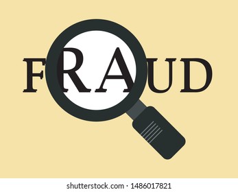 Detecting fraud detection concept with magnifying glass vector