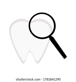 Detection of dental diseases. White background (Vector style)