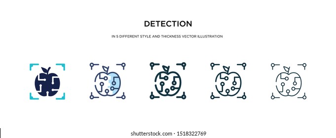 detection icon in different style and thickness vector illustration. two colored and black detection vector icons in filled, outline, line, stroke style can be used for web, mobile, ui
