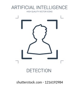 detection icon. high quality line detection icon on white background. from artificial intelligence collection flat trendy vector detection symbol. use for web and mobile