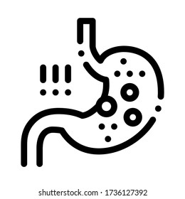 detection of infection in stomach icon vector. detection of infection in stomach sign. isolated contour symbol illustration