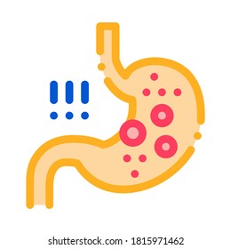 detección de infección en el vector del icono del estómago. detección de infección en el signo del estómago. ilustración de símbolo de color