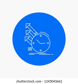 detection, inspection, of, regularities, research White Line Icon in Circle background. vector icon illustration