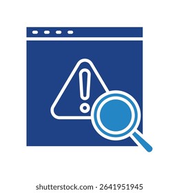 Detection mini illustration dual tone blue color icon, use for machine learning, education, technology industry, UI, UX kit, app and web development, digital or print.