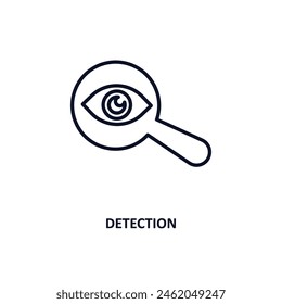 icono de esquema de detección.  Ícono de línea delgada de inteligencia artificial y colección de tecnología futura. Vector editable aislado sobre fondo blanco