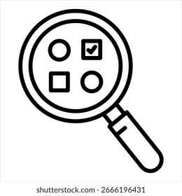 Ilustración vectorial de icono de contorno de detección