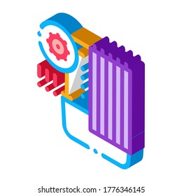 detección de problemas sanitarios en el vector de iconos del baño. detección isométrica de problemas sanitarios en señal de baño. ilustración de símbolo aislado de color