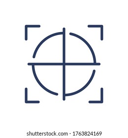 Detection scanner focus thin line icon. Crosshair, focus, frame isolated outline sign. Safety, access, AI technology concept. Vector illustration symbol element for web design and apps